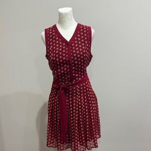 Elsy Mini Polka Dot Sleeveless Dress - Red Size Small